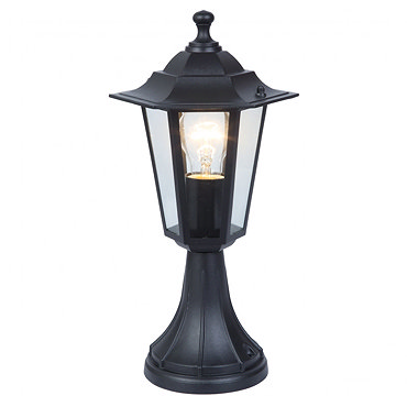 Revive Outdoor Traditional Black Pedestal Lantern  Profile Large Image