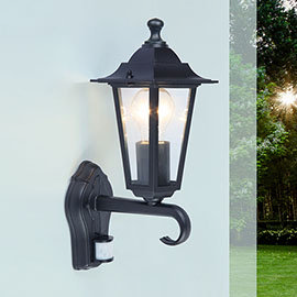 Revive Outdoor Traditional PIR Black Up Lantern Medium Image