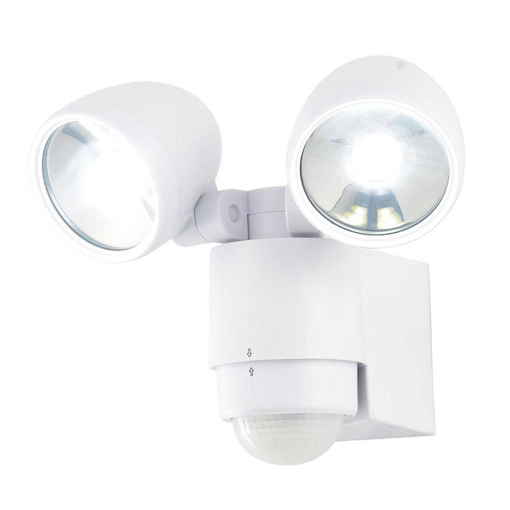 Revive Outdoor White Security Twin Spotlights with PIR Sensor Large Image