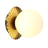 Revive Paulie Brushed Brass/Opal Glass Pleated Globe Wall Light