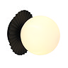 Revive Paulie Matt Black/Opal Glass Pleated Globe Wall Light