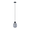 Revive Pendant Ceiling Light - Black Chrome with Smoke Grey Glass Shade