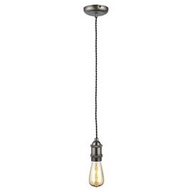 Revive Pewter with Black Twisted Cable Pendant Light Medium Image