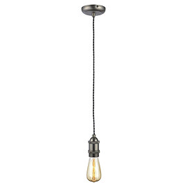 Revive Pewter with Black Twisted Cable Pendant Light Large Image