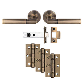 Revive Regent Ultimate Door Handle Pack - Antique Brass Large Image