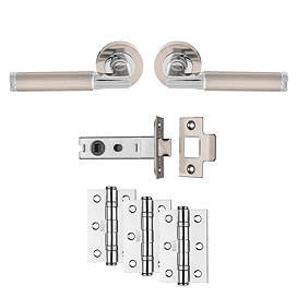 Revive Regent Ultimate Door Handle Pack - Satin Nickel/Polished Chrome Large Image