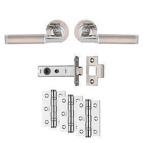 Revive Regent Ultimate Door Handle Pack - Satin Nickel/Polished Chrome Large Image