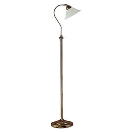 Revive Antique Brass Floor Lamp with Adjustable Marble Glass Shade Medium Image