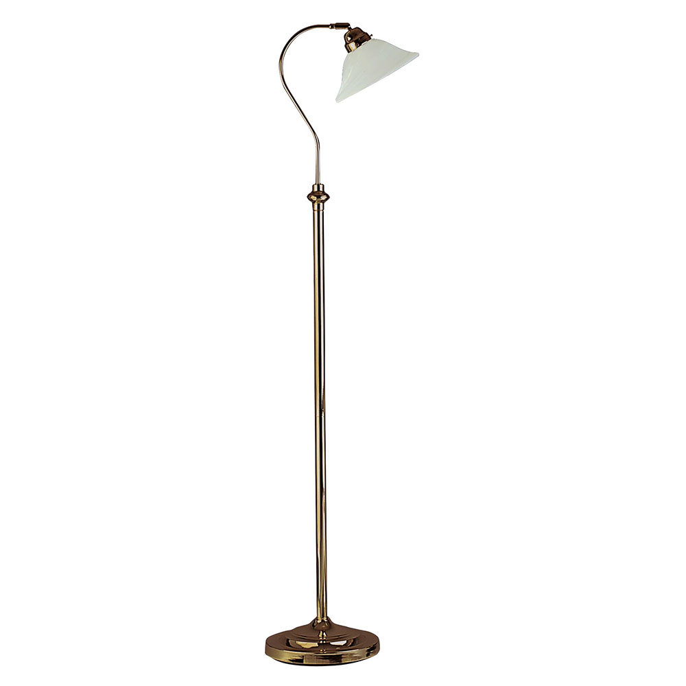 Revive Antique Brass Floor Lamp with Adjustable Marble Glass Shade Large Image