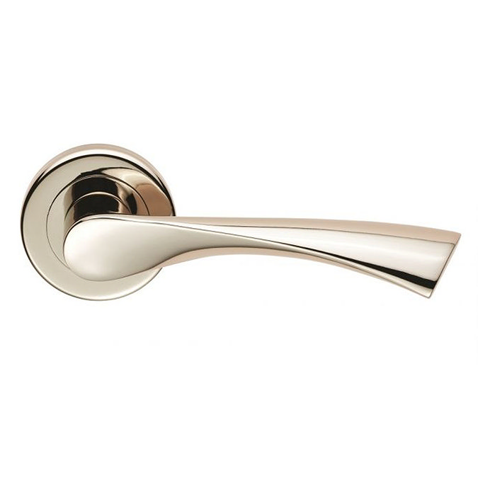Revive Rise Round Door Lever Handles - Polished Nickel Large Image