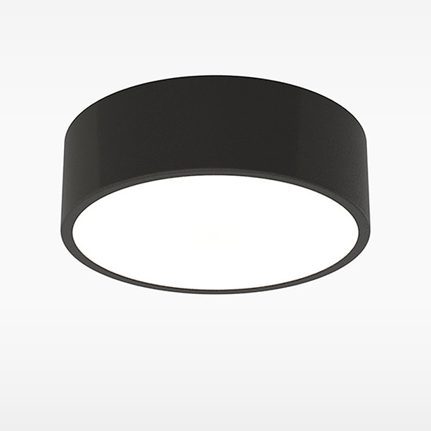 Revive Round LED Bathroom Ceiling light Matt Black