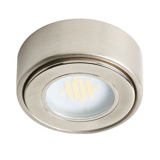 Revive Round LED Under Cabinet Light Satin Nickel