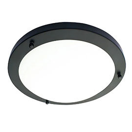 Revive Satin Black 18W Large LED Flush Ceiling Light Medium Image