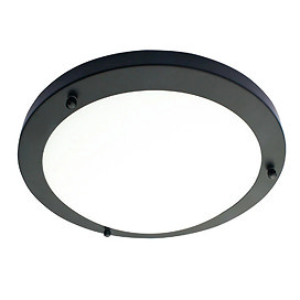 Revive Satin Black 2 x E27 Large Flush Ceiling Light Large Image