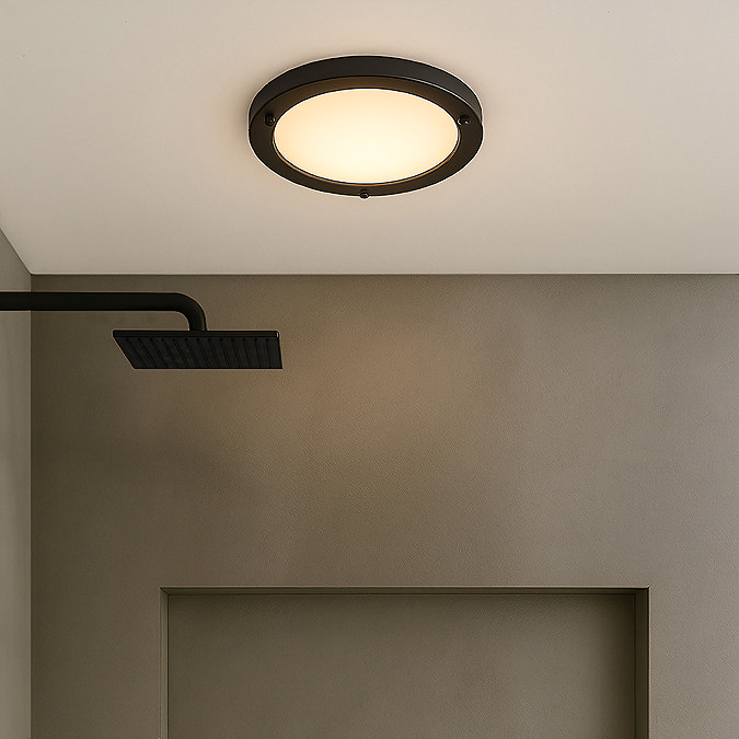 Ellis & Co Satin Black Small LED Flush Bathroom Ceiling Light