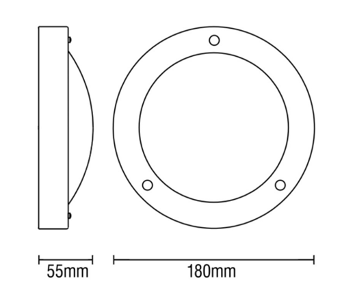 Ellis & Co Satin Black Small LED Flush Bathroom Ceiling Light
