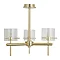 Revive Satin Brass 3-Light Bathroom Wall Light with Glass Cylinder Shades Large Image