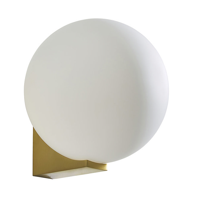 Revive Satin Brass Bathroom Wall Light with Globe Shade  Profile Large Image