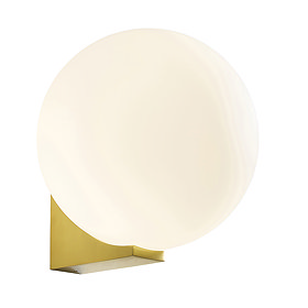 Revive Satin Brass Bathroom Wall Light with Globe Shade Large Image