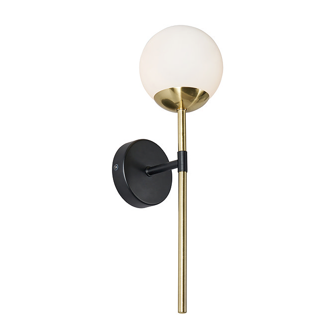 Revive Satin Brass & Black Bathroom Wall Light