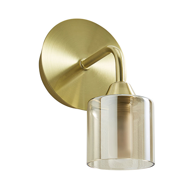 Revive Satin Brass/Champagne Glass Wall Light  Profile Large Image