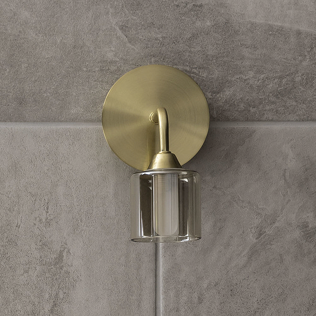 Revive Satin Brass/Champagne Glass Wall Light I Victorian Plumbing