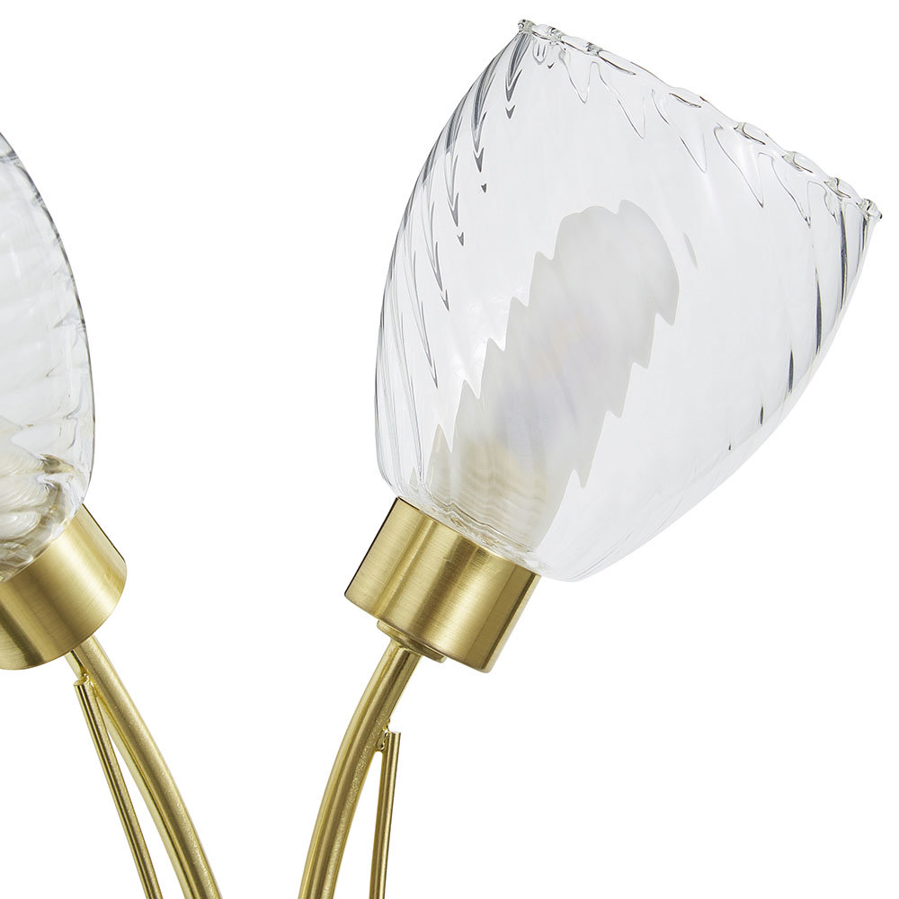 Revive Satin Brass/Clear 2-Light Wall Light  Feature Large Image