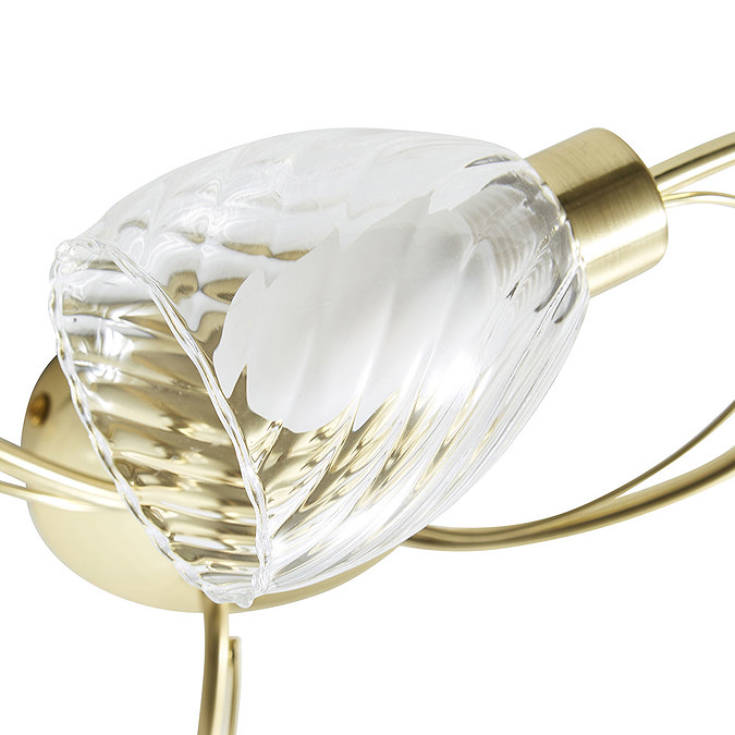 Revive Satin Brass/Clear Glass 3-Light Ceiling Light Feature Large Image