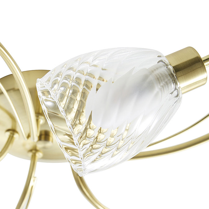 Revive Satin Brass/Clear Glass 5-Light Ceiling Light Feature Large Image