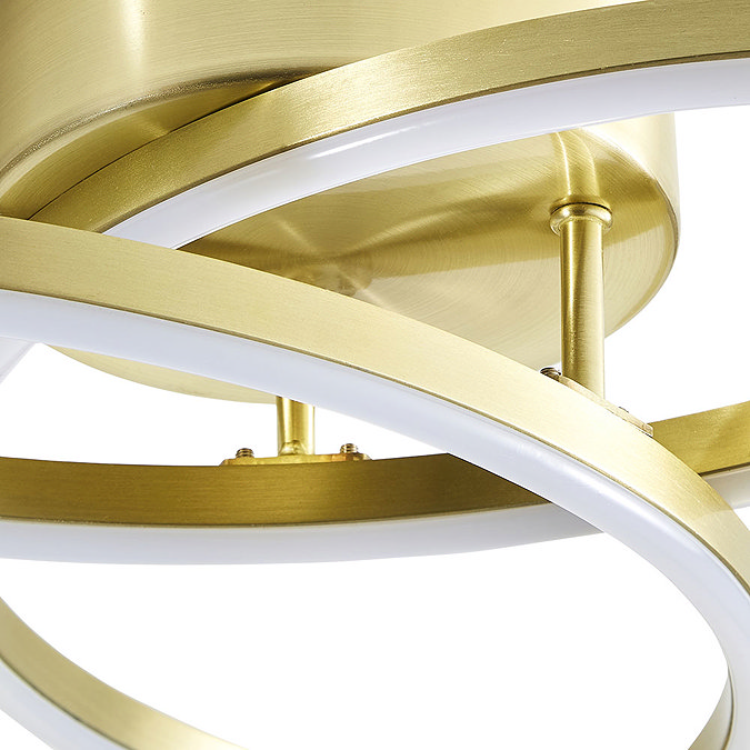 Revive Satin Brass Crossover LED Bathroom Ceiling Light Profile Large Image