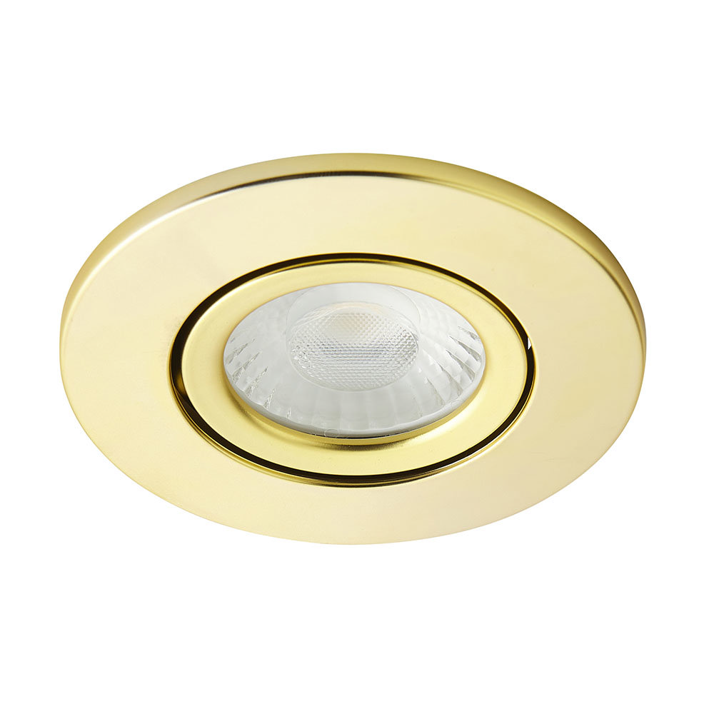 Revive Satin Brass IP65 LED Fire-Rated Tiltable Downlight  Profile Large Image