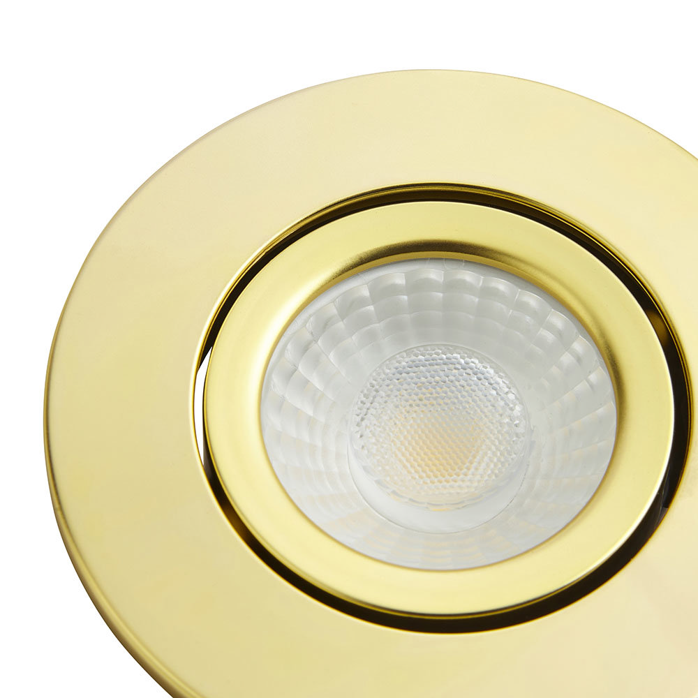 Revive Satin Brass IP65 LED Fire-Rated Tiltable Downlight  Feature Large Image