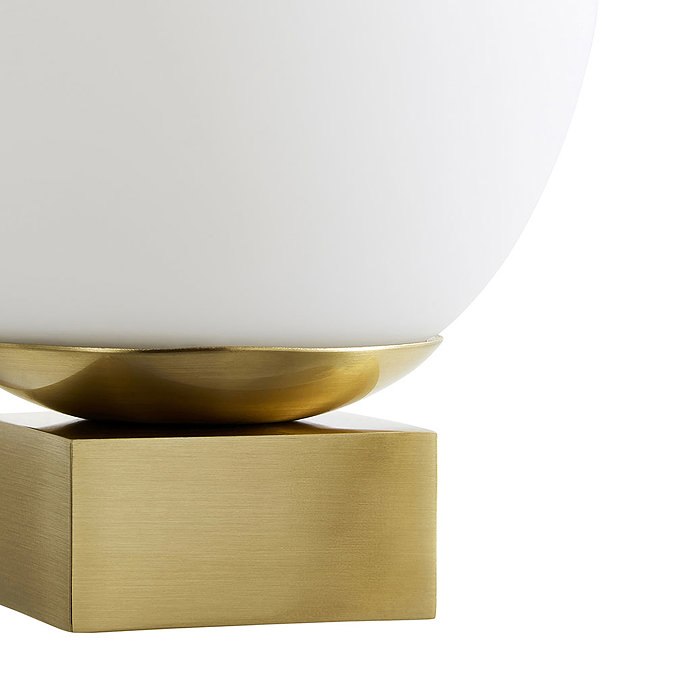 Revive Satin Brass LED Bathroom Wall Light with Opal Glass Shade  Feature Large Image