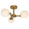 Revive Satin Brass/Opal Glass 3-Light Cross Arm Ceiling Light