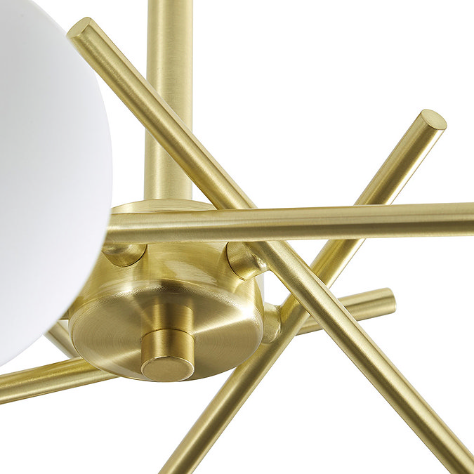 Revive Satin Brass/Opal Glass 5-Light Cross Arm Ceiling Light  Feature Large Image