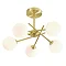 Revive Satin Brass/Opal Glass 5-Light Cross Arm Ceiling Light Large Image