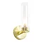 Revive Satin Brass Tube Bathroom Wall Light Large Image