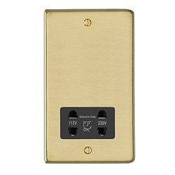 Revive Shaver Socket Brushed Brass/Black Large Image