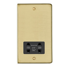 Revive Shaver Socket Brushed Brass/Black Large Image