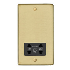 Revive Shaver Socket Brushed Brass/Black Large Image