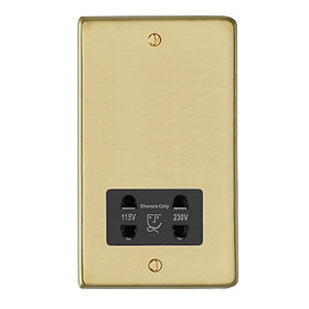 Revive Shaver Socket Brushed Brass/Black Large Image