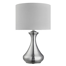 Revive Satin Silver Touch Table Lamp with White Shade Medium Image