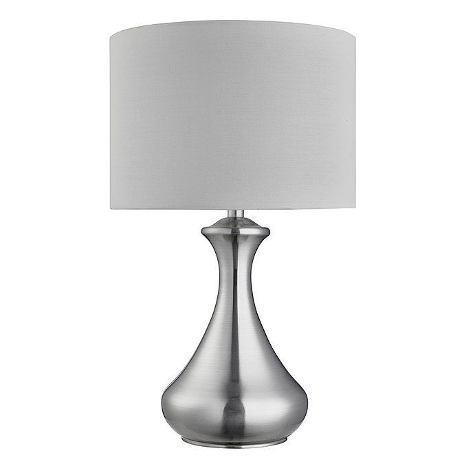 Revive Satin Silver Touch Table Lamp with White Shade Large Image