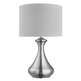 Revive Satin Silver Touch Table Lamp with White Shade Large Image