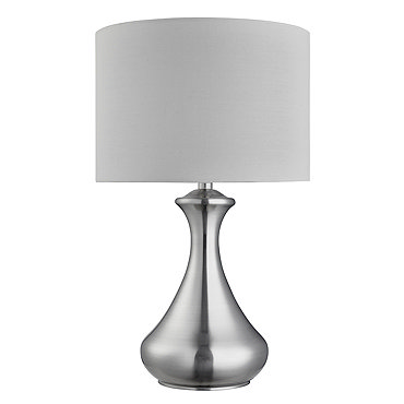 Revive Satin Silver Touch Table Lamp with White Shade  Profile Large Image