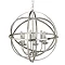 Revive Satin Silver 6 Light Round Cage Pendant Light Large Image