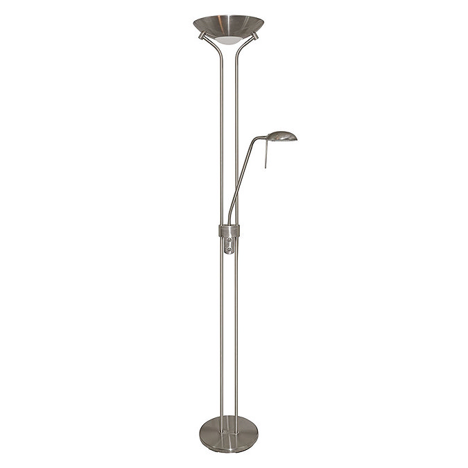 Revive Satin Silver Mother & Child Floor Lamp Large Image