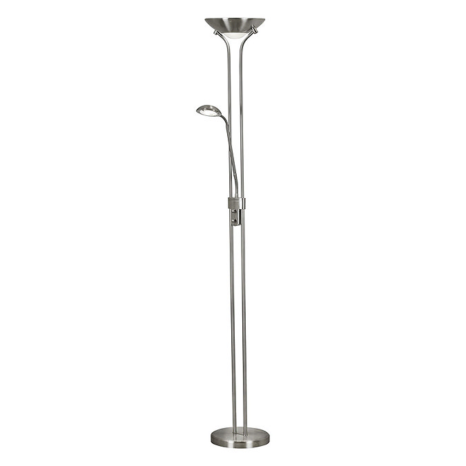 Revive Satin Silver Mother & Child LED Floor Lamp Large Image