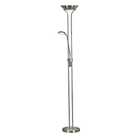 Revive Satin Silver Mother & Child LED Floor Lamp Large Image