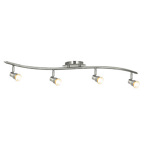 Revive Satin Silver 4 Light Curved Spotlight Bar Large Image